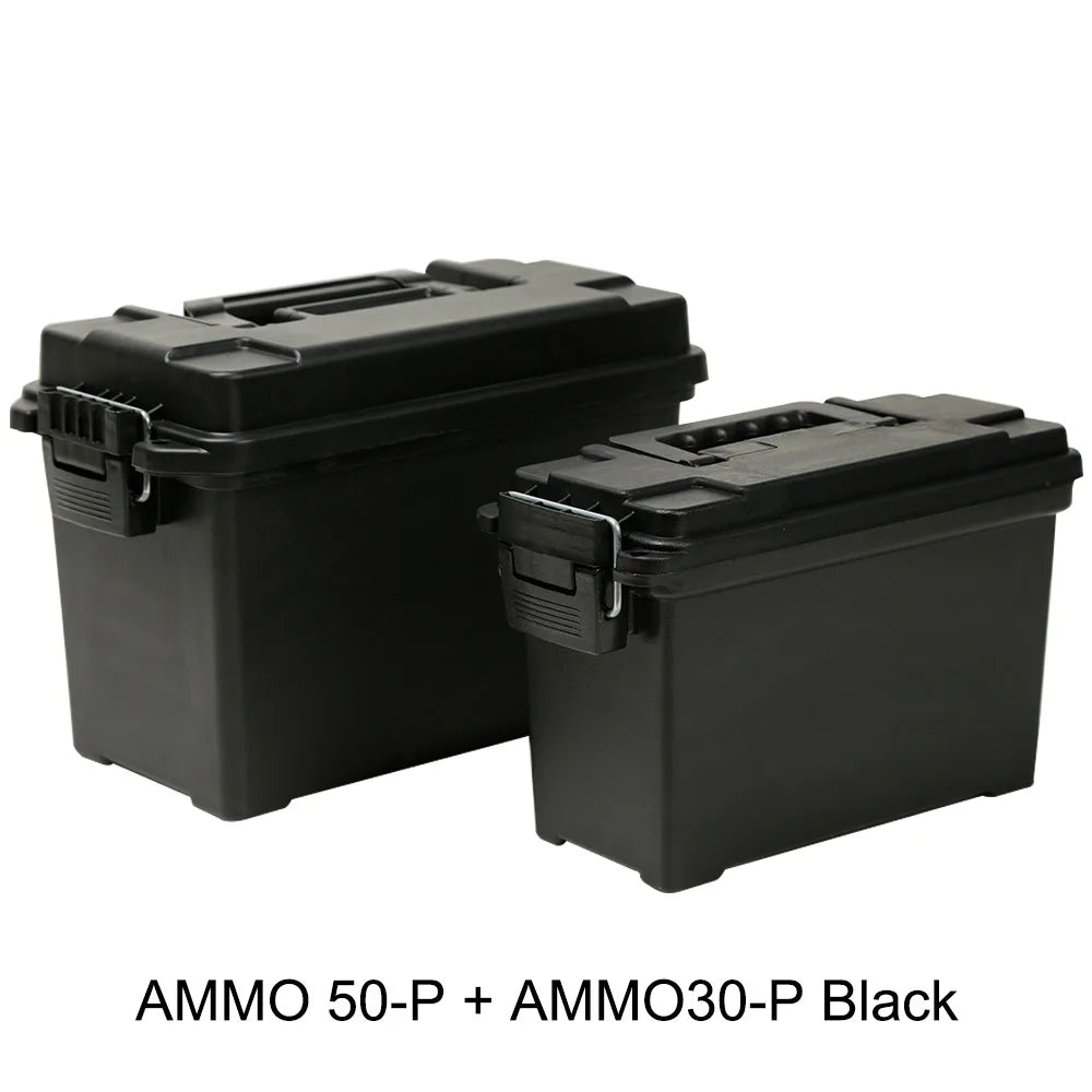 Plastic ammo can, Set of both, Black