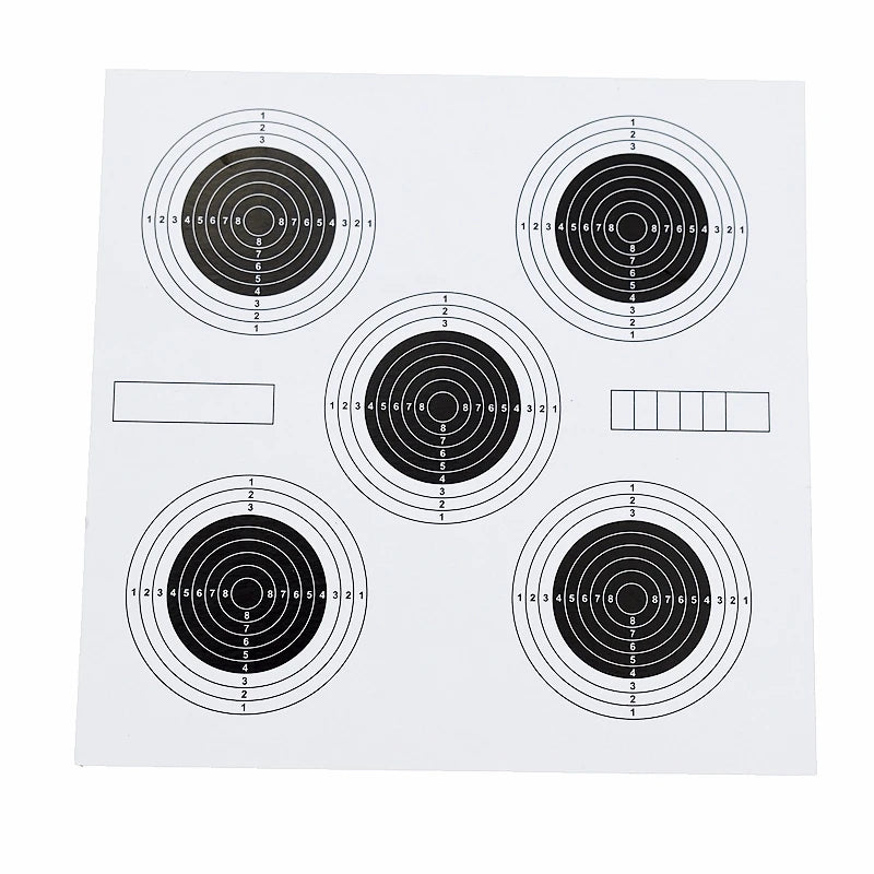 Paper targets, 14 cm, five bull