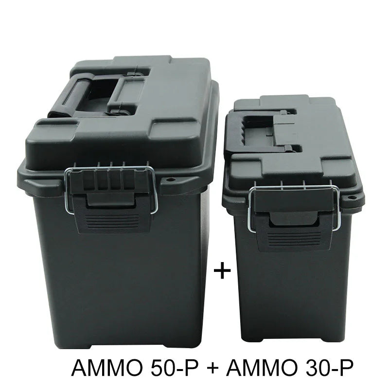Plastic ammo can, Set of both, Green