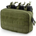 MOLLE admin pouch with three magazine holders, green