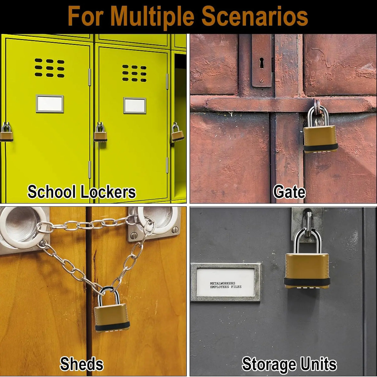 Four digit combination padlock