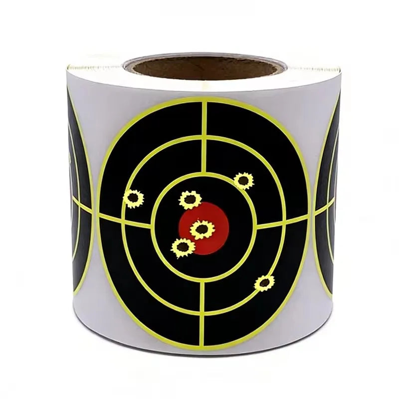 Roll of three inch splatter target stickers