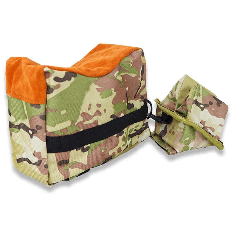 Front and rear shooting rest bags, light camouflage