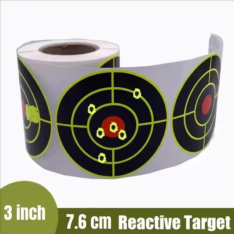 Roll of three inch splatter target stickers