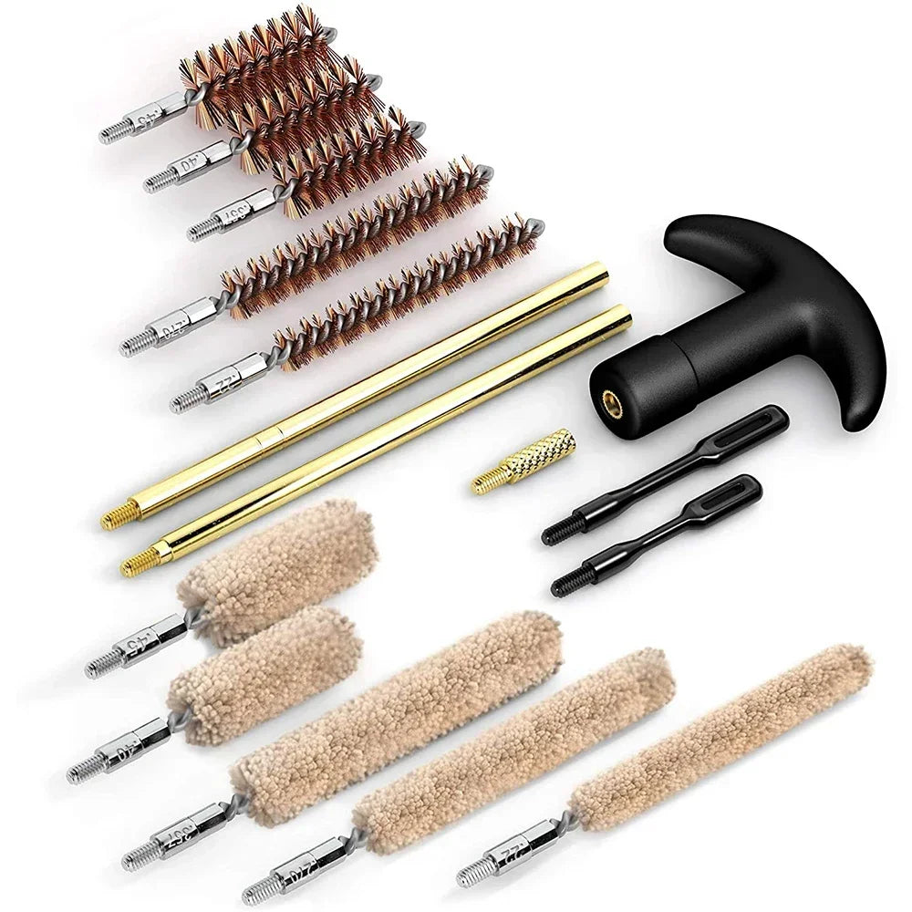 Handgun cleaning kit in zip case