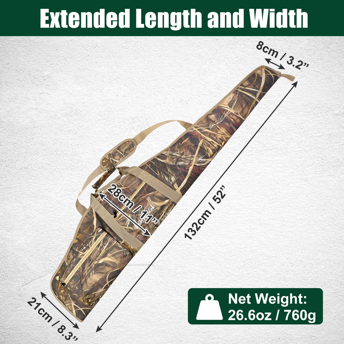 Padded soft rifle case in camouflage