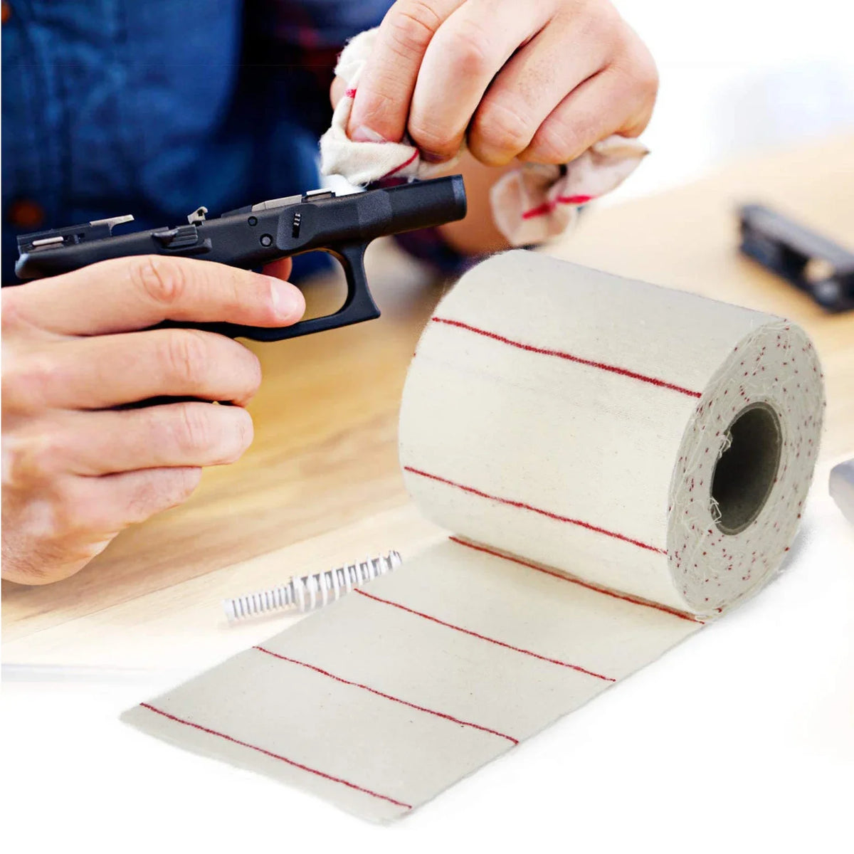 Roll of cotton cleaning cloth