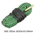 Bore snake pull-through cleaner, .22, .223 and 5.56 mm