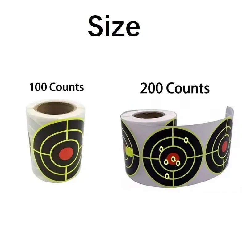 Roll of three inch splatter target stickers