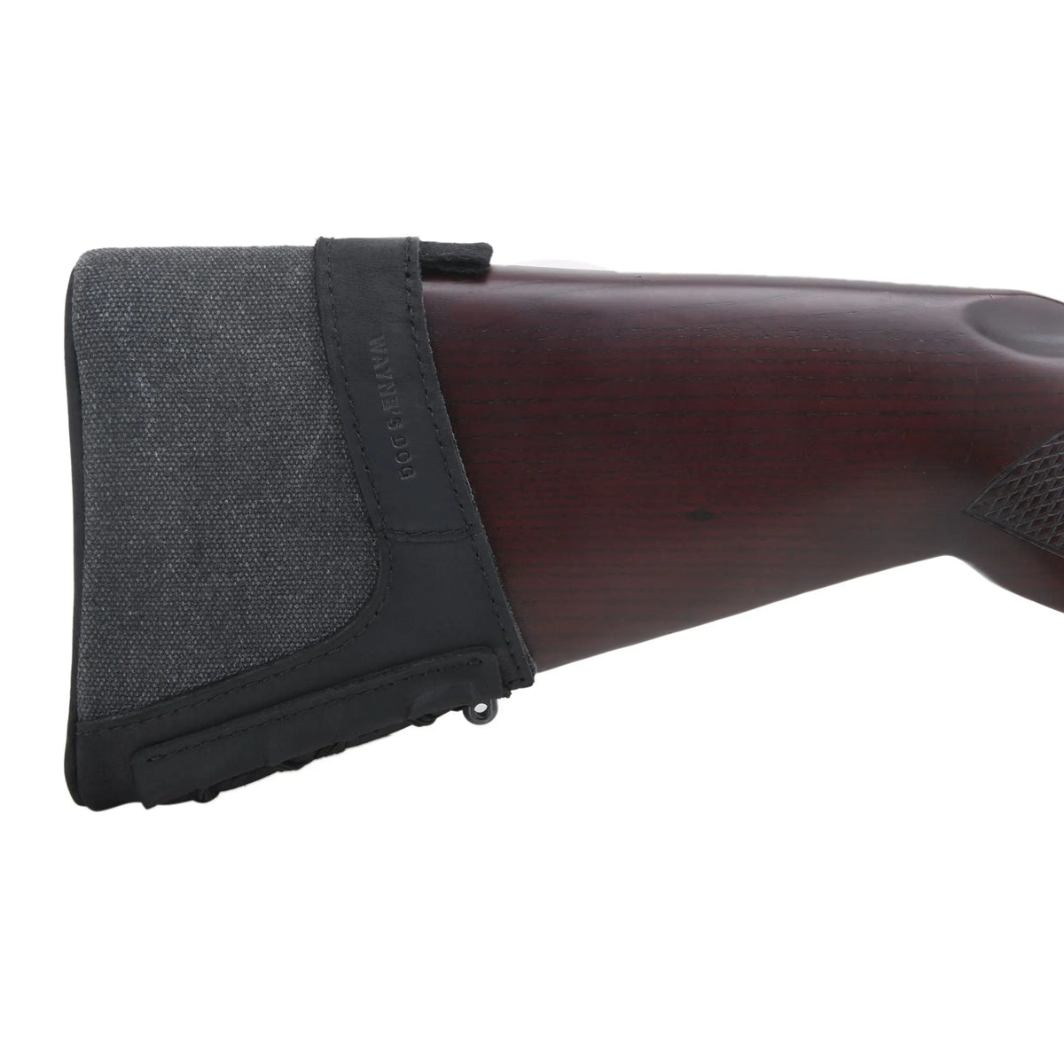 Leather and canvas slip-on recoil pad, small, black