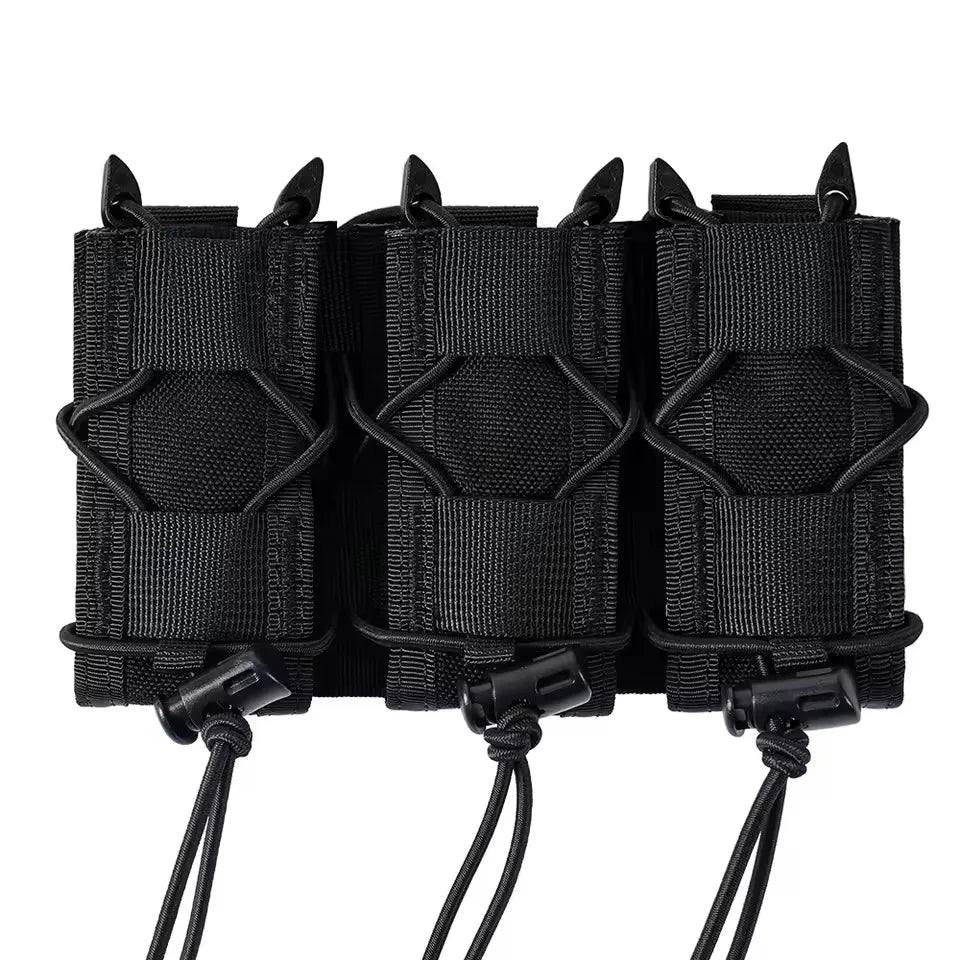 MOLLE pistol magazine pouch, triple, black