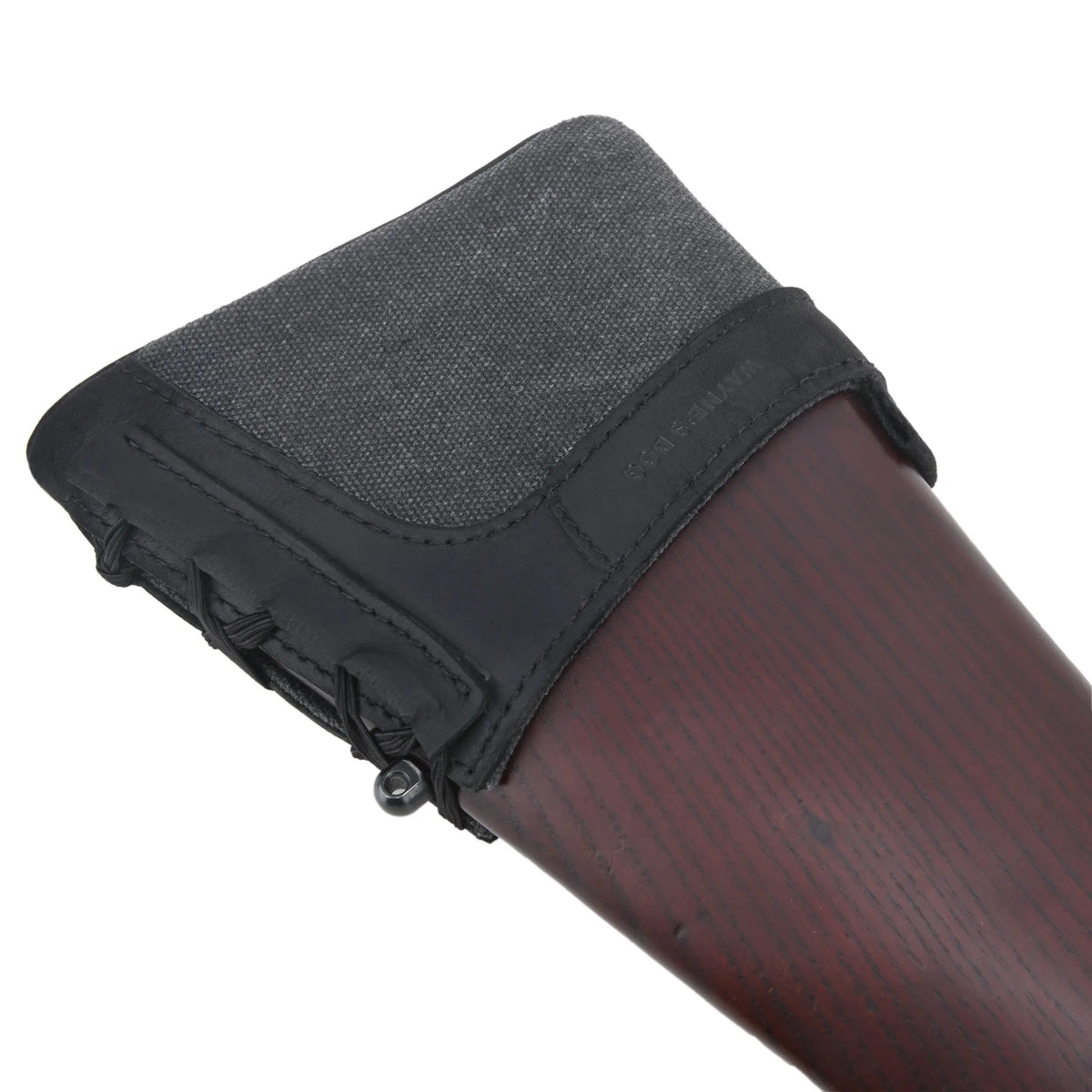 Leather and canvas slip-on recoil pad, large, black