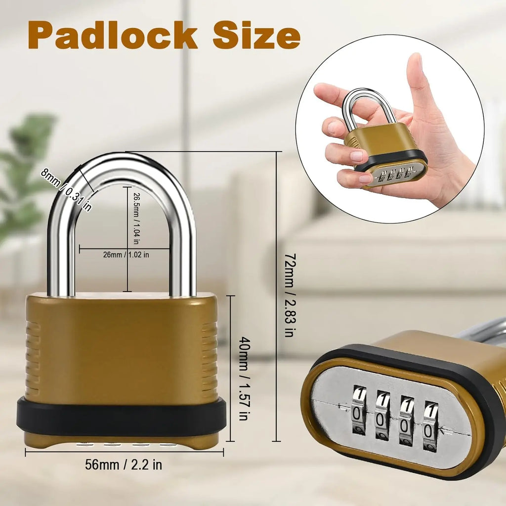 Four digit combination padlock