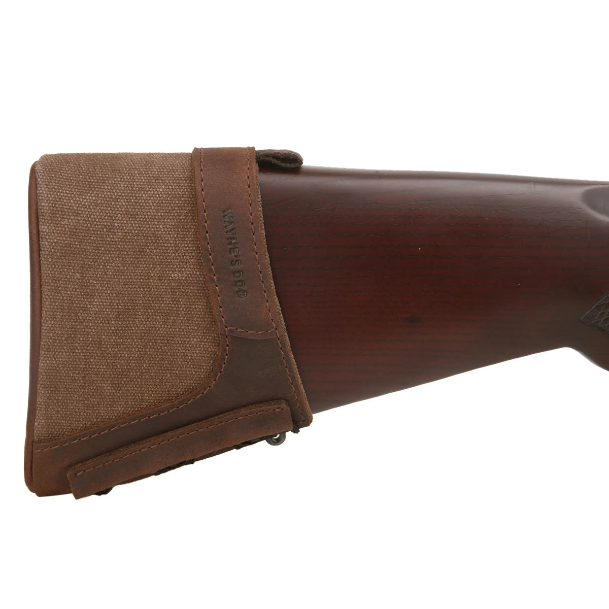 Leather and canvas slip-on recoil pad