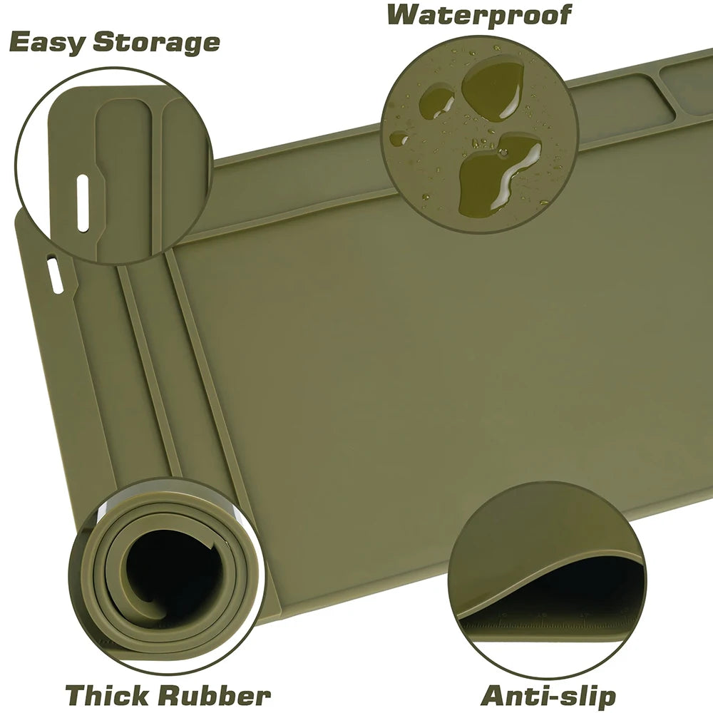 Rubber cleaning mat with magnetic dots