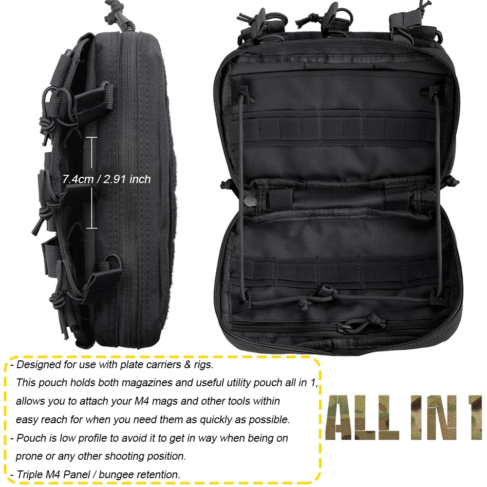 MOLLE admin pouch with three magazine holders