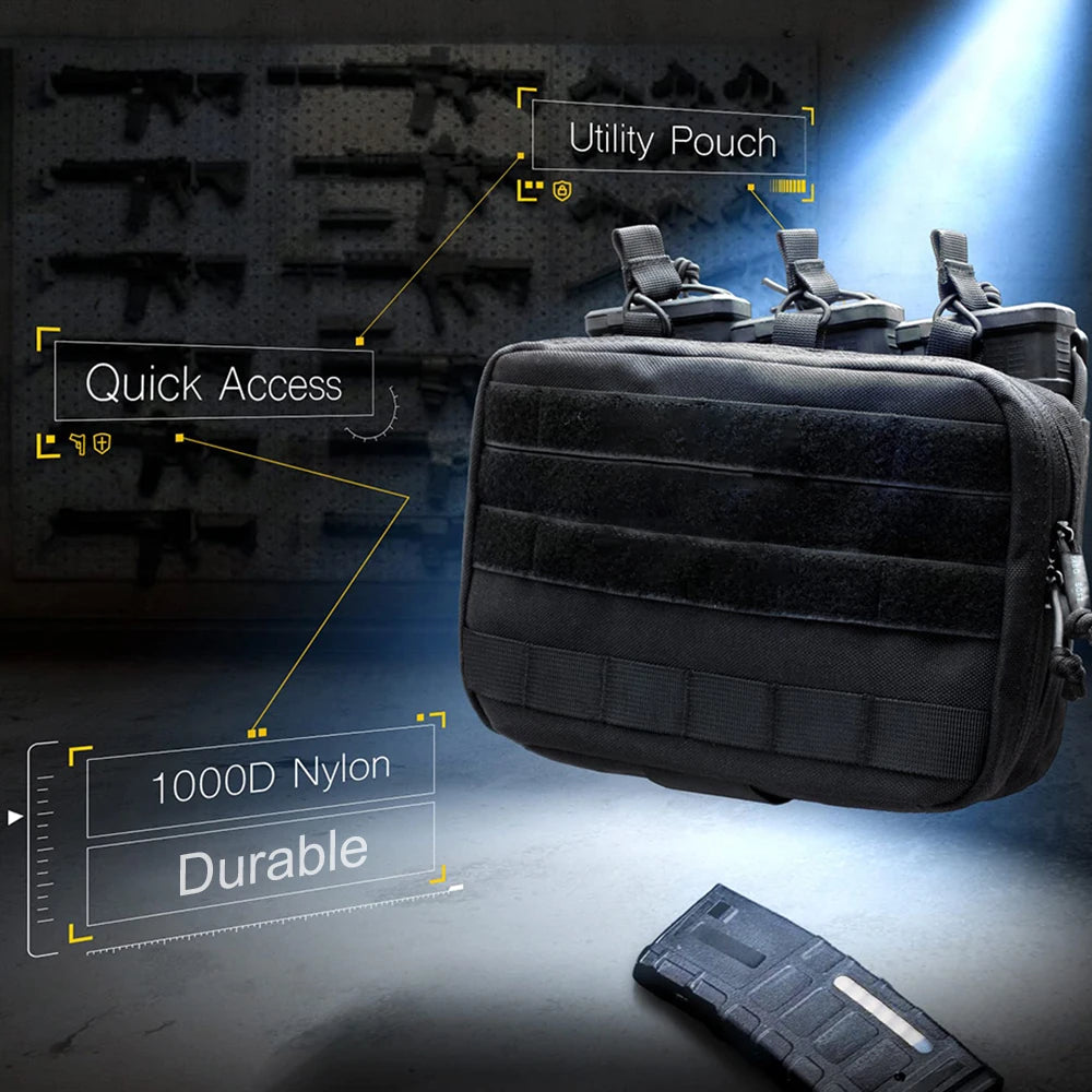 MOLLE admin pouch with three magazine holders