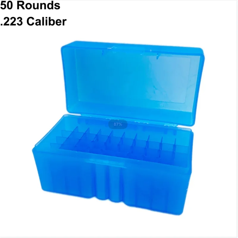 Flip-top ammo box, 50 round, .223, blue